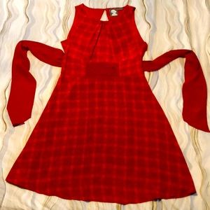 Anthropologie Silk Rust Tie-Back Dress